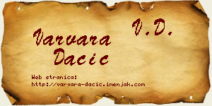 Varvara Dačić vizit kartica